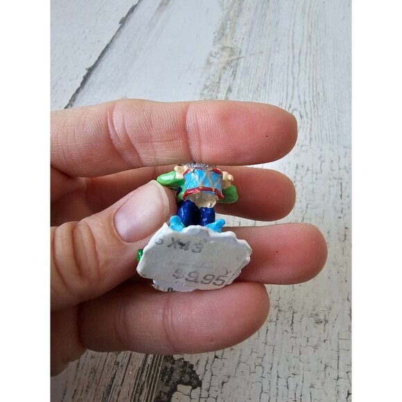 Enesco elf drums mini pewter North Pole village figurine Xmas zimnicki - Picture 8 of 8